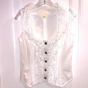 Nick & Me vest with ruffles & embellished buttons